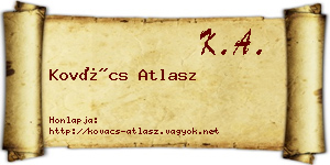 Kovács Atlasz névjegykártya